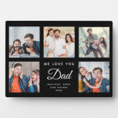 パパカスタム家族フォトコラージュ父の日黒 フォトプラーク (正面)