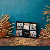 パパカスタム家族フォトコラージュ父の日黒 フォトプラーク (側面)