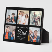 パパカスタム家族フォトコラージュ父の日黒 フォトプラーク (側面)