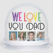 パパカスタム用フォトスノーグローブ – レインボー文字 (正面)