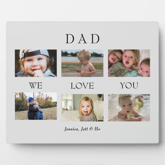 パパカスタム私たちは愛あなたB/W写真グレーコラージュPla フォトプラーク (正面)