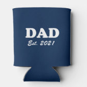 パパカスタム設立日ネイビーブルーモダンホワイト 缶クーラー (裏面)