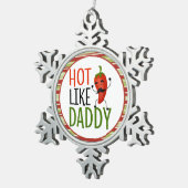 パパカッコいいのように熱い漫画のコショウ スノーフレークピューターオーナメント (右)