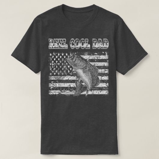 パパカッコいい恋人のためのリールパパ魚釣り Tシャツ (デザイン正面)