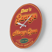 パパガレージネオン任意の日付任意の名前 – ラージ壁時計 (傾斜)