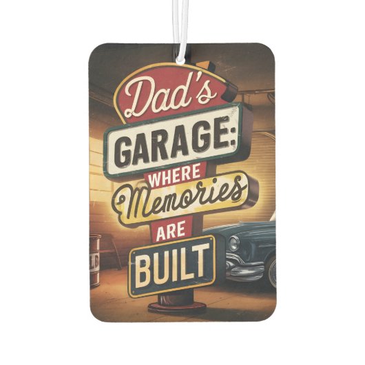 パパガレージレトロヴィンテージ車の標識 カーエアーフレッシュナー (裏面)