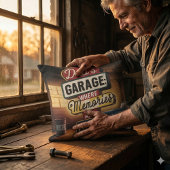 パパガレージレトロヴィンテージ車の標識 クッション