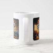 パパガレージレトロヴィンテージ車の標識 ジャンボコーヒーマグカップ (裏面)