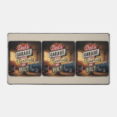 パパガレージレトロヴィンテージ車の標識 デスクマット (正面)