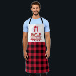 パパギフトグリルマスターBBQプレイドパーソナライズされた エプロン<br><div class="desc">パパギフトグリルマスターBBQプレイドパーソナライズされた</div>