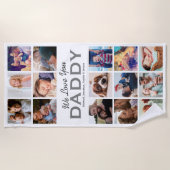 パパギフト15フォトコラージュ ビーチタオル (正面)