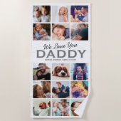 パパギフト15フォトコラージュ ビーチタオル (正面)