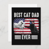 パパギフト |キャ最高のットパパエバーフラグUSA サンキューカード (正面/裏面)