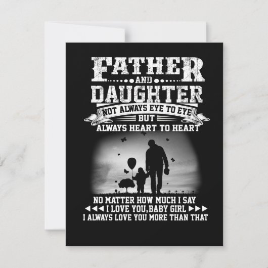 パパギフト|父と娘の目が一緒にハート サンキューカード (正面)