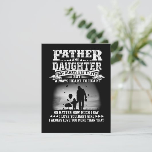パパギフト|父と娘の目が一緒にハート サンキューカード (スタンド正面)