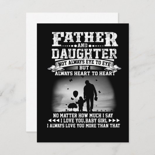 パパギフト|父と娘の目が一緒にハート サンキューカード (正面/裏面)