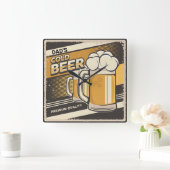 パパクラシックコールドビール スクエア壁時計 (ホーム)