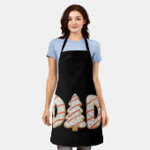 パパクリスマスツリーケーキマッチングファミリーホリデー エプロン (着用した状態)