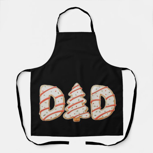 パパクリスマスツリーケーキマッチングファミリーホリデー エプロン (正面)