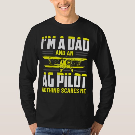 パパクロップダスターAGパイロット空中応用装置 Tシャツ (正面)