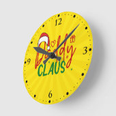 パパクロースクリスマスデザイン-60094 ラウンド壁時計 (傾斜)