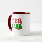 パパクロースクリスマス名前をカスタムするレトログルーヴィキュート マグカップ (正面左)