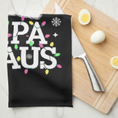 パパクロース クリスマス ライト パジャマ ファミリー マッチング キッチンタオル (四つ折り)