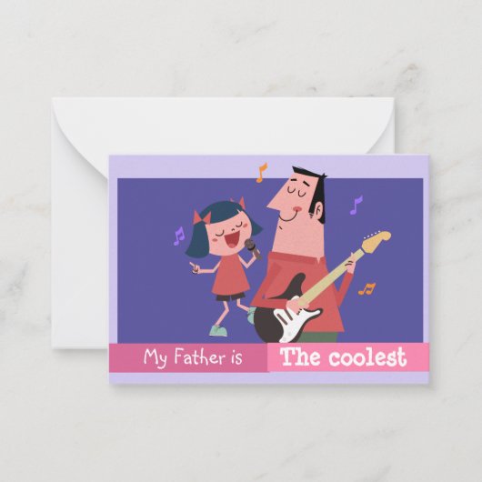 パパクールがハッピーファーザーの日にパーソナライズ ノートカード (正面)