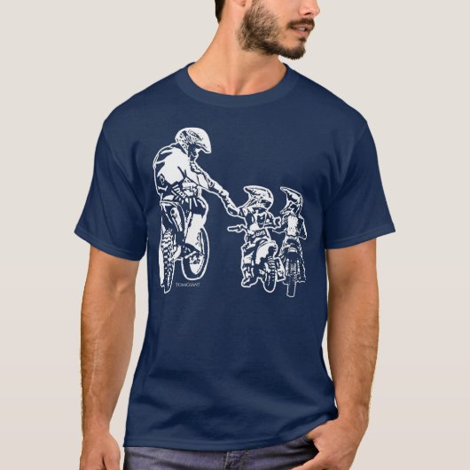 パパクールダートバイクライダーモトクロスファーザーソン Tシャツ (正面)