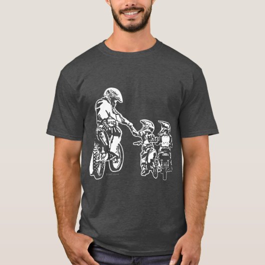 パパクールダートバイクライダーモトクロスメンユース Tシャツ (正面)