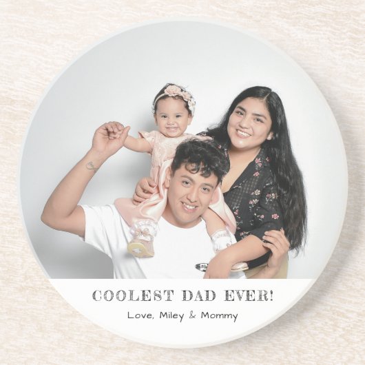 パパクールEver Photo Father's Day Giftアクリル コースター (正面)