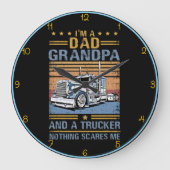 パパグランドパトラック運転手：恐れを知らない長距離 ラージ壁時計 (正面)