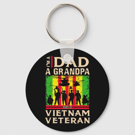 パパグランドパベトナム退役軍人シャツ退役軍人父親 キーホルダー (正面)