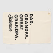 パパグランドパ素晴らしグランドパファーザーズデイギフト ゴルフタオル (横)