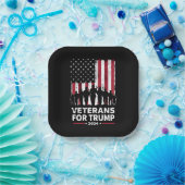 パパグランドパ退役軍人トランプ2024米国国旗 ペーパープレート (パーティー)