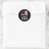 パパグランドパ退役軍人トランプ2024米国国旗 ラウンドシール (バッグ)