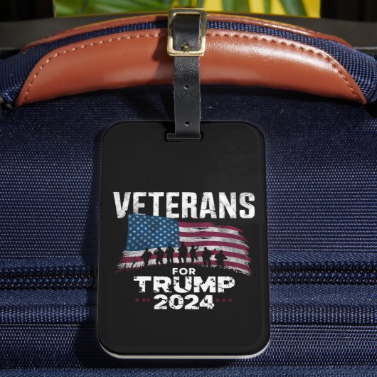 パパグランドパ退役軍人トランプ2024米国国旗 ラゲッジタグ (正面インサイチュ2)