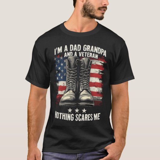 パパグランドパ退役軍人愛国的な父の日 Tシャツ (正面)