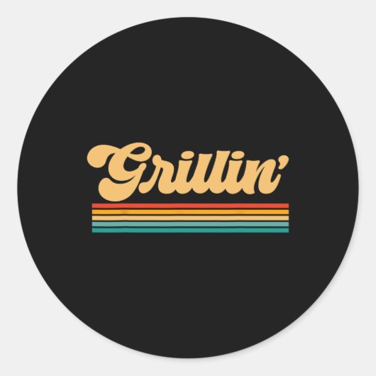 パパグリリングバーベキュー料理シェフ ラウンドシール (正面)