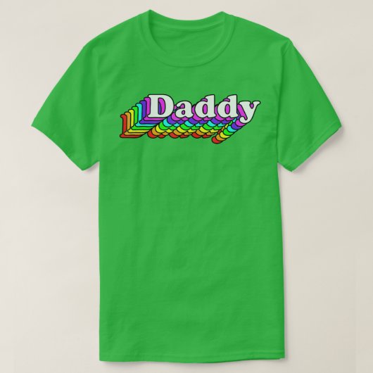 パパゲイダディーベアレトロLGBレインボーLGBQプライド Tシャツ (デザイン正面)