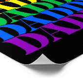 パパゲイダディーベアレトロLGBTレインボーLGBTQ ポスター (角)