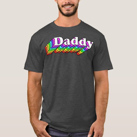 パパゲイダディーベアレトロLGBTレインボーLGBTQ Tシャツ (正面)