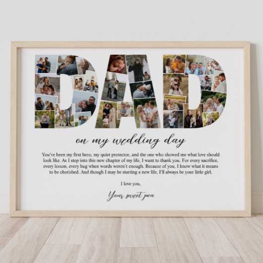 パパコラージュ私の結婚式の日父の贈り物のために ポスター