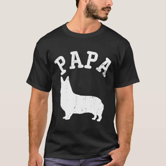 パパコーギー お父さんへ Tシャツ (正面)