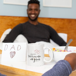 パパコーヒーとイエス・クリスチャン静かな時間引用文 コーヒーマグカップ