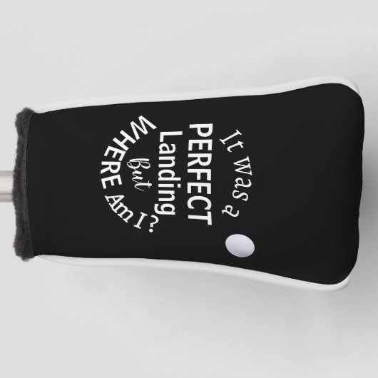 パパゴルフボおもしろいールユーモア白黒型カスタム ゴルフヘッドカバー (正面)