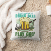 パパゴルフ及びビールホワイト装飾用クッション クッション (ブランケット)