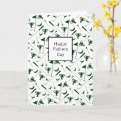 パパゴルフ白い緑の黒い幸せな父親の日 カード (黄色い花)