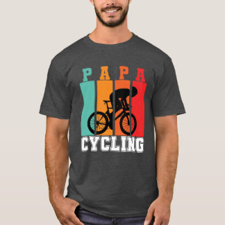 パパサイクリングパパ自転車ラバーバイサイクカッコいいリング Tシャツ