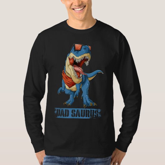 パパサウルスレックス恐竜の男性の父の日Stepdad F Tシャツ (正面)